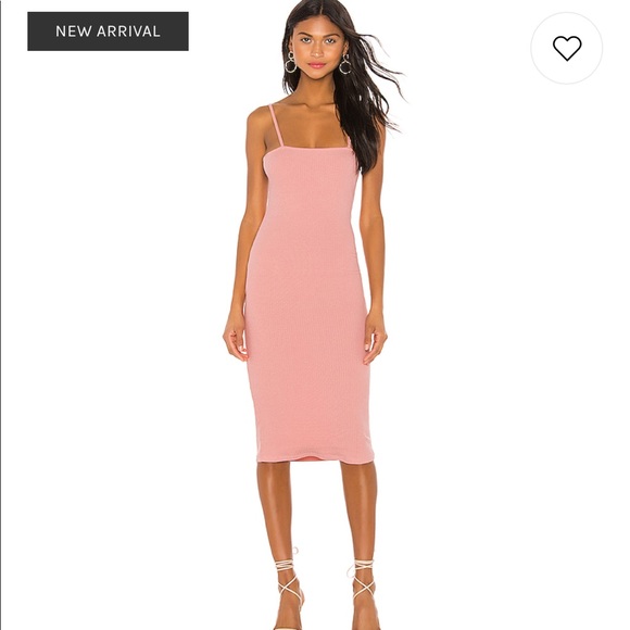 pink tight midi dress